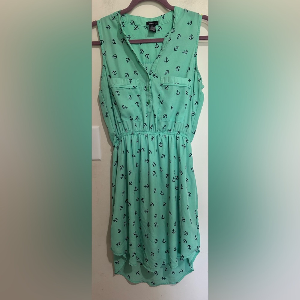 Rue21 Sea Green Anchor Print Dress